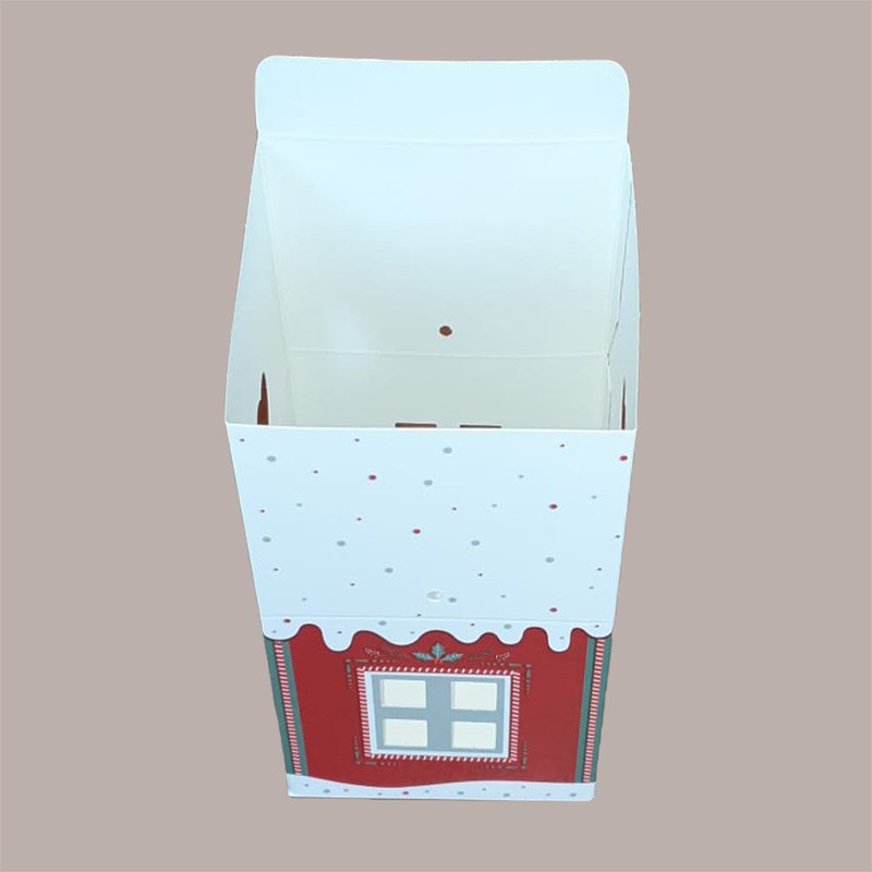 Casetta in Cartoncino Rosso Red con Cordini Piccola 120x120H110mm 20 pezzi [de202e61]