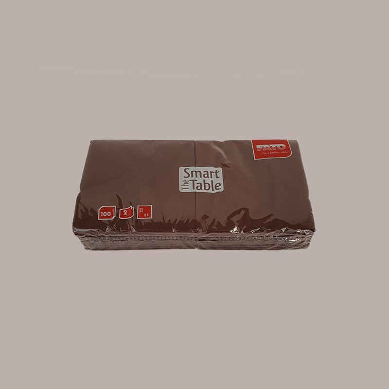 500 Pz Tovagliolo Carta 2 Veli Colore Marrone Scuro 25x25 Aperitivo [fe18f898]