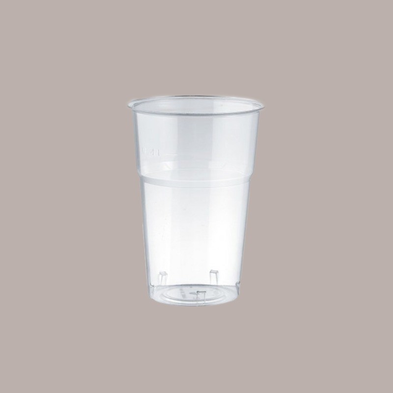 100 Pz Bicchiere Plastica Kristal Cup 400cc (0,3 L alla Tacca e 1/2 Pinta) Monouso Bibite Fredde [bc273b61]