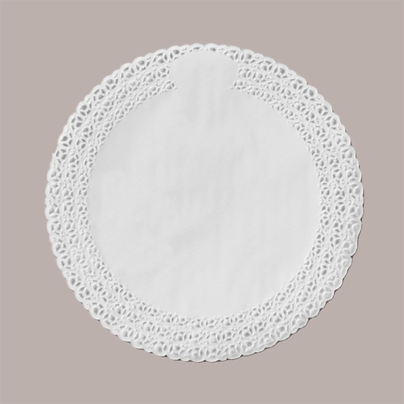 100 Pz Pizzi in Carta Bianchi Rotondi antigrasso Centrini Smerlati Dm400mm [84de9be6]