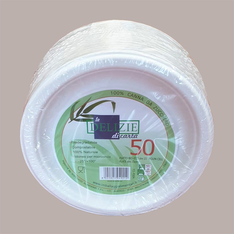 100 Pz Piattino Dolce Aperitivo Bio Eco dm15 Carta Polpa Cellulosa [5cc0031c]