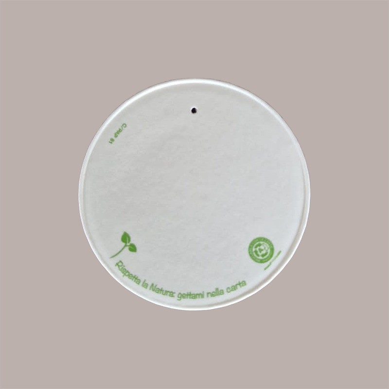100 Pz Coperchio in Carta Chiuso Dm55 mm Bicchiere Caffè 3oz 80cc [bb7b11f8]