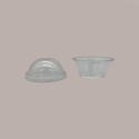 100 Pz Coperchio Cupola Trasparente in Pet Con Foro Dm74 Adatto a Coppa Vasetto V80,V100, V120 [030ca208]