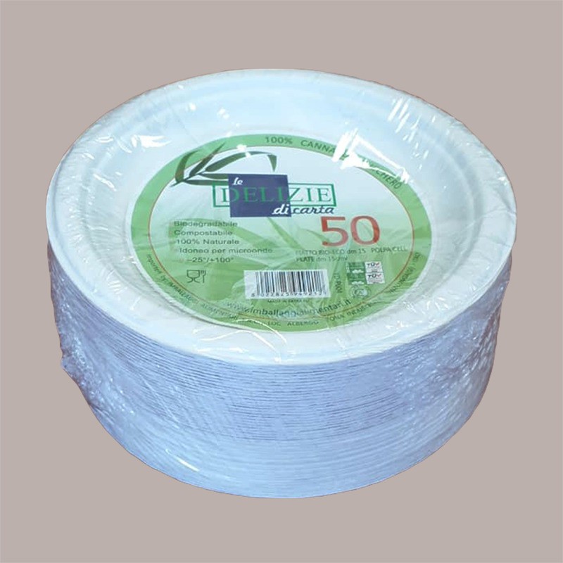 100 Pz Piattino Dolce Aperitivo Bio Eco dm18 Carta Polpa Cellulosa [e854c35e]