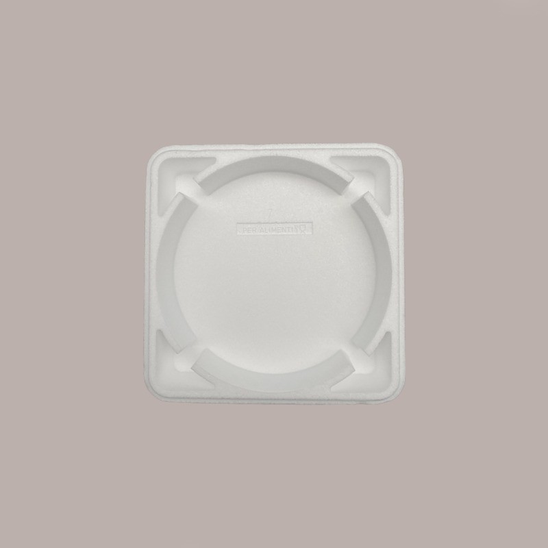 4 Pz Termoscatola Quadrata con Interno Tondo Polistirolo Torte Gelato Semifreddi Dm interno 23,5 cm [09ed4f97]