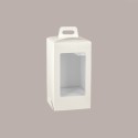 5 Pz Scatola Porta Uovo Cioccolato con Fondo in Carta Pelle Bianco Golosa con Finestra Trasparente 150x150x270 mm [2e3bae74]