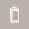 5 Pz Scatola Porta Uovo Cioccolato con Fondo in Carta Pelle Bianco Golosa con Finestra Trasparente 180x180x290 mm [b77740c6]