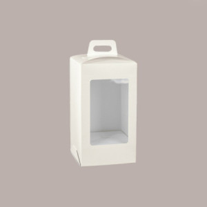 5 Pz Scatola Porta Uovo Cioccolato con Fondo in Carta Pelle Bianco Golosa con Finestra Trasparente 250x250x370 mm [2f4fc8b1]