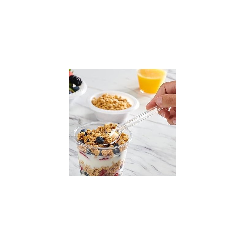 100 Pz Mini Posata Cucchiaino Pulz Spoon Riutilizzabile Trasparente 10 cm [50d5b567]