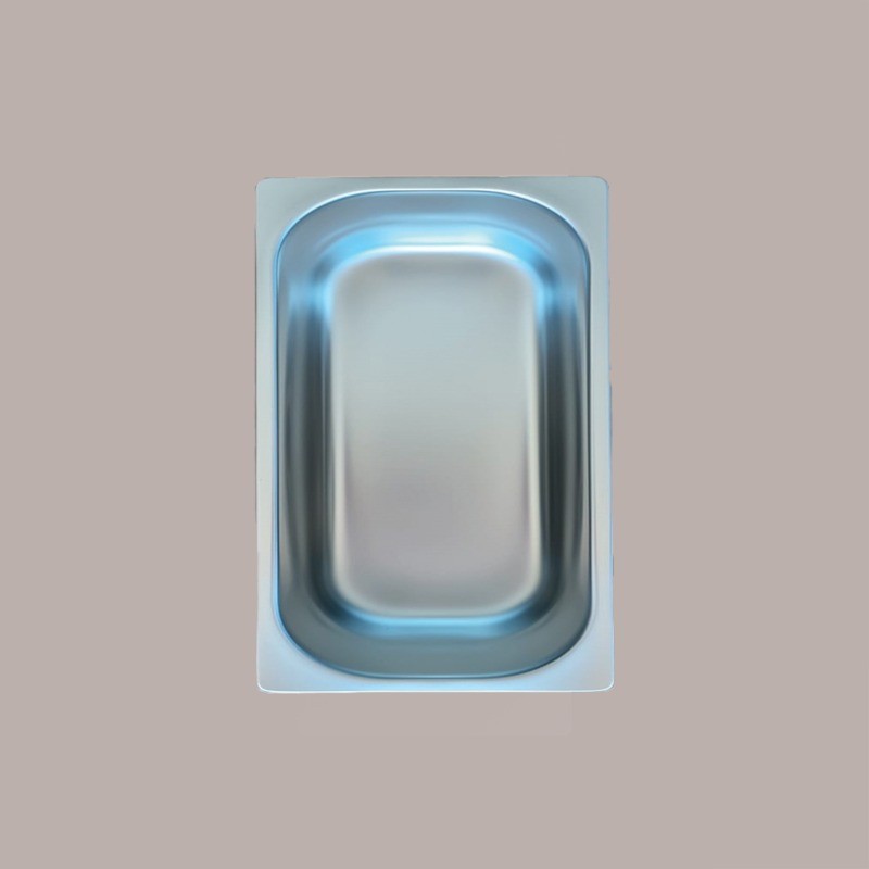 Bacinella Vaschetta Acciaio Inox Gastronomica per Gelato 360x250x80mm [e83c29d7]