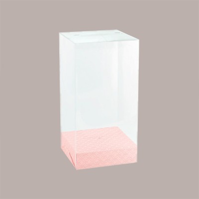 5 pz Scatola Trasparente Porta Uovo Cioccolato Pasqua Fondo Carta Rosa 150x150H300mm [479c33d5]
