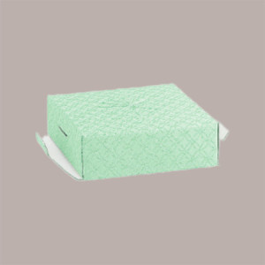 5 pz Scatola Trasparente Porta Uovo Cioccolato Pasqua Fondo Carta Verde 150x150H300mm