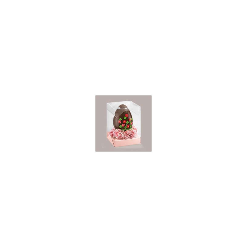 5 pz Scatola Trasparente Porta Uovo Cioccolato Pasqua Fondo Carta Rosa 180x180H150mm [ba6cd7d1]