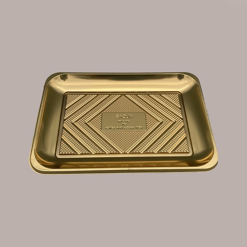 25 Pz Vassoio Porta Paste in Plastica Oro Kadò Nr 9 Alcas 460x353H28mm [f8e7e810]