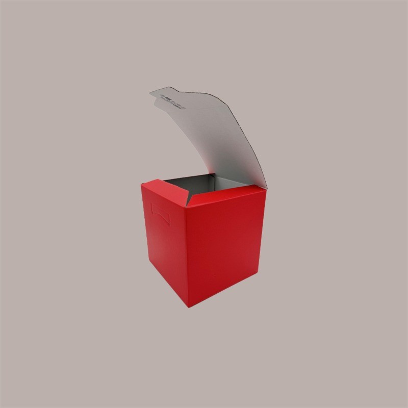 5 Pz Scatola per Confezioni Regalo Porta Pandoro in Carta Lino Rosso Segreto 22x22H23 cm [a6a80c93]