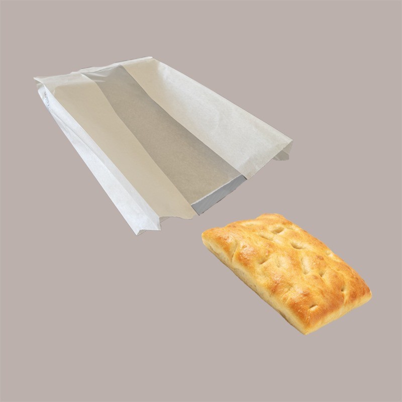 Sacchetti Carta Politenata Bianca per Focaccia con Finestra 22x34 cm 1000 Pz [6c9603f5]