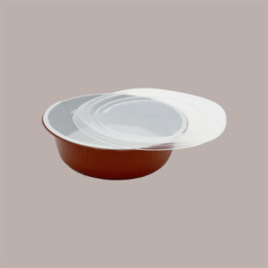 50 Pz Contenitore per Alimenti Smoothwall Terracotta in Alluminio 13,8x4,3 cm [d8ca2740]