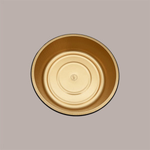 50 Pz Contenitore per Alimenti Eclipse Nero e Oro in Alluminio 13,8x4,3 cm