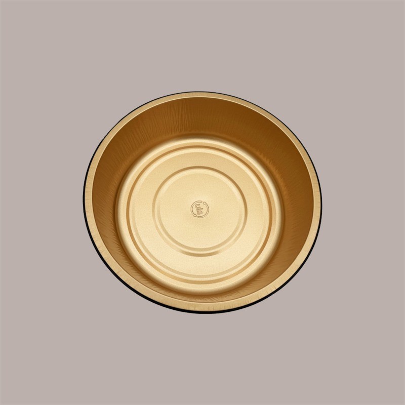 50 Pz Contenitore per Alimenti Eclipse Nero e Oro in Alluminio 13,8x4,3 cm [fa90ed41]