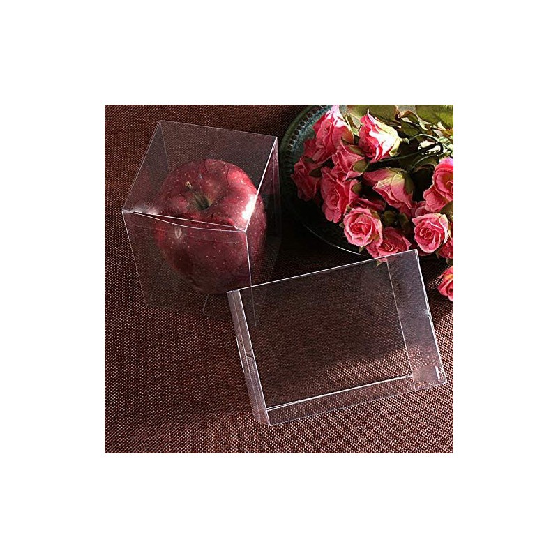 20 Pz Scatola Automontante Trasparente per Confezionamento Regali e Alimenti 5x5x5 cm [aaca3227]