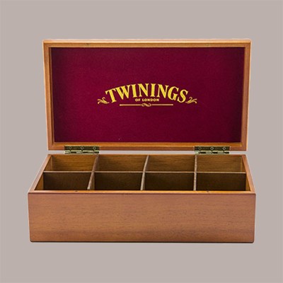 Scatola Cassetta Regalo in Legno Twinings Vuota 8 Scomparti per Filtri Tè,Tisane,Camomille [06a40925]