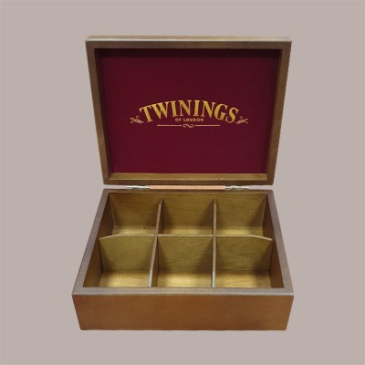Scatola Cassetta Regalo in Legno Twinings Vuota 6 Scomparti per Filtri Tè,Tisane,Camomille [41071567]