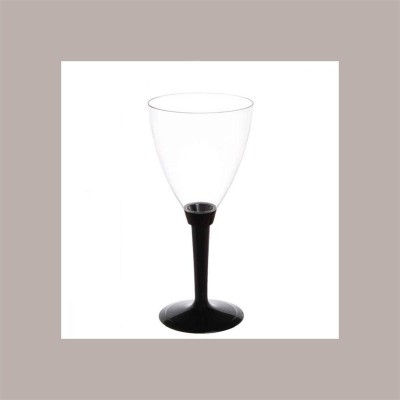 100 Pz Calice Flute Base Nera e Coppa Trasparente Assemblabile in PS 100cc [263d828e]