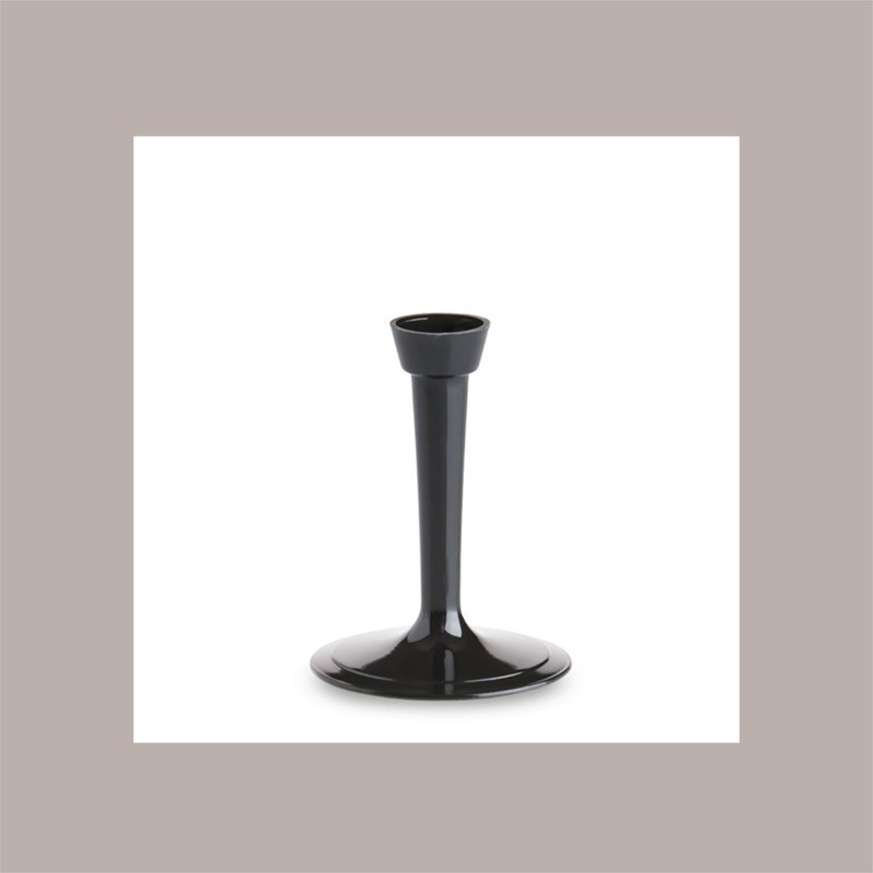 100 Pz Calice Flute Base Nera e Coppa Trasparente Assemblabile in PS 100cc [48060087]