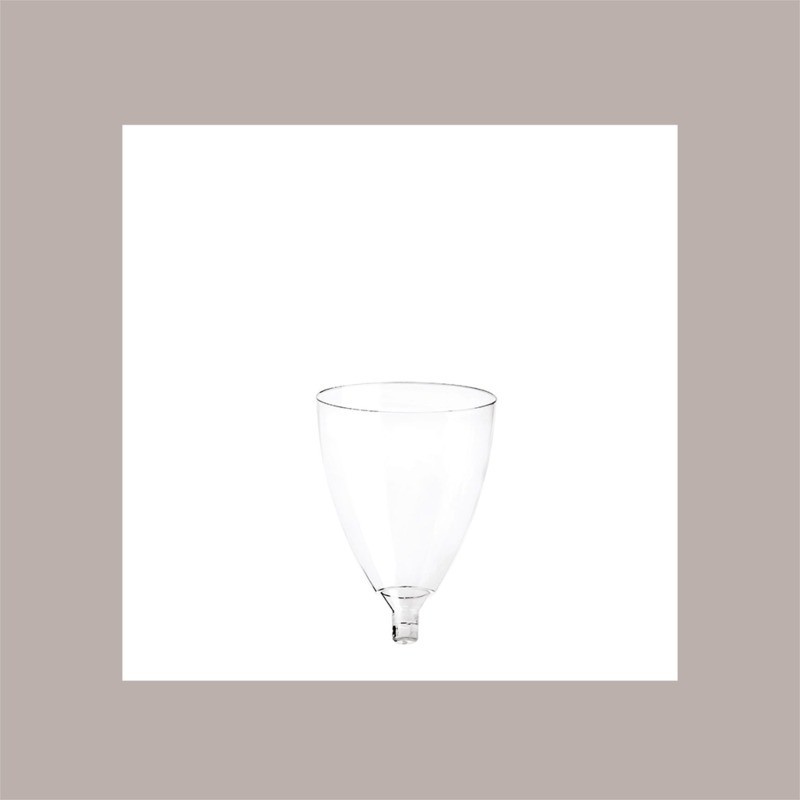 100 Pz Calice Flute Base Nera e Coppa Trasparente Assemblabile in PS 100cc [4d564799]