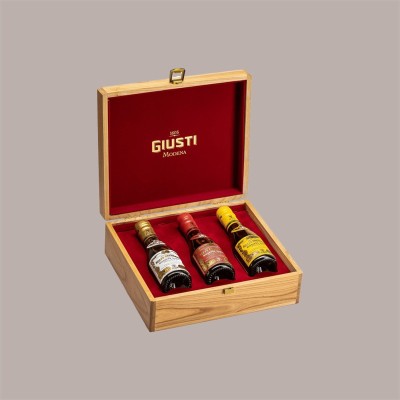 Cofanetto Regalo in Legno Elegante Tris 100 ml Medaglie D'Oro Aceto Giusti [ec73e5b0]