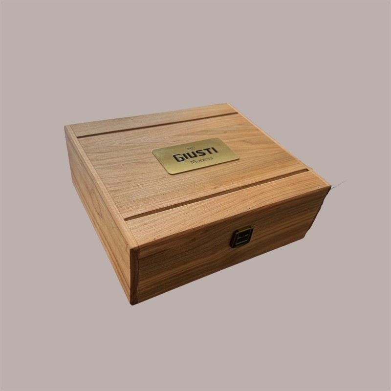 Cofanetto Regalo in Legno Elegante Tris 100 ml Medaglie D'Oro Aceto Giusti [871820a7]