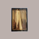5 Pz Scatola Porta Cioccolatini Pelle Nero Inserto Oro Fascia Trasparente 215x145H35 mm [0b2aefef]