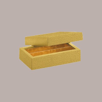 10 Scatola Porta Cioccolatini Carta Oro Effetto Pelle 75x145H35 mm [d20cace2]