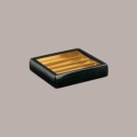 10 Scatola Porta Cioccolatini Pelle Nero Inserto Oro e Fascia Trasparente 145x145H35mm [e6ad1d82]