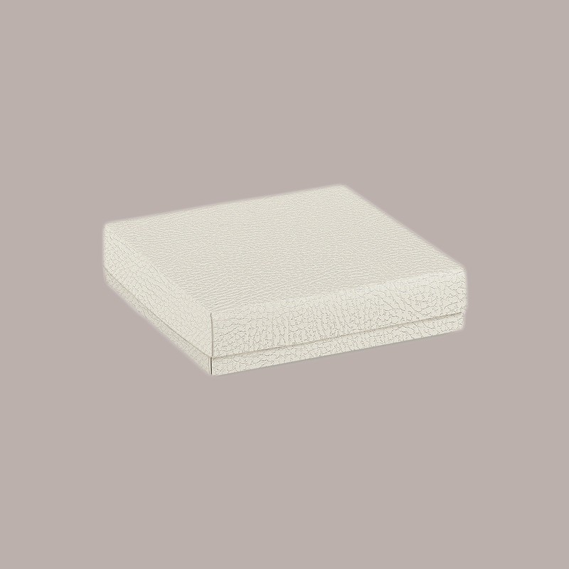 10 Pezzi Scatola Porta Cioccolatini Carta Pelle Bianca 145x145H35 mm [d4d649d2]