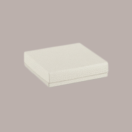 5 Scatola Porta Cioccolatini Carta Bianca Effetto Pelle 215x145H35 mm [0484ac56]