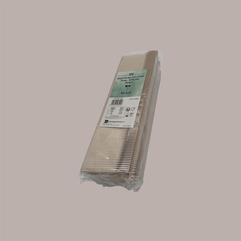 500 Pz Palettine Impilate Bio per Gelato Avana 9,5 cm [8c967a62]