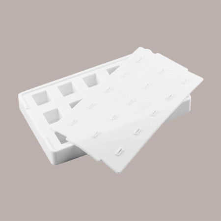 1 Pz Set 2 Stampi Kube 01 con 50 Stecchi in Legno e Vassoio Nero per Gelato Design Quadrato 20x20x20 mm [fb87fc79]