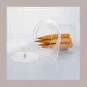 Porta Coni in Plexiglass Trasparente Inclinato con Supporto e Coperchio Ideale per Gelaterie 30x37h32 cm [3b5171be]