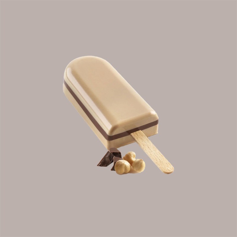 1 Pz Set 2 Stampi GEL12 CREMINO con 50 Stecchi in Legno per Gelato misura 92x45H23 mm [a50d6775]