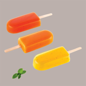 1 Pz Set 2 Stampi GEL12 CREMINO con 50 Stecchi in Legno per Gelato misura 92x45H23 mm [1210a671]