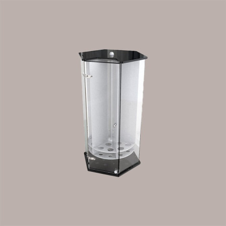 Porta Coni Girevole a 18 Fori con Porta in Plexiglass Finiture Colore Nero [1f4d1612]