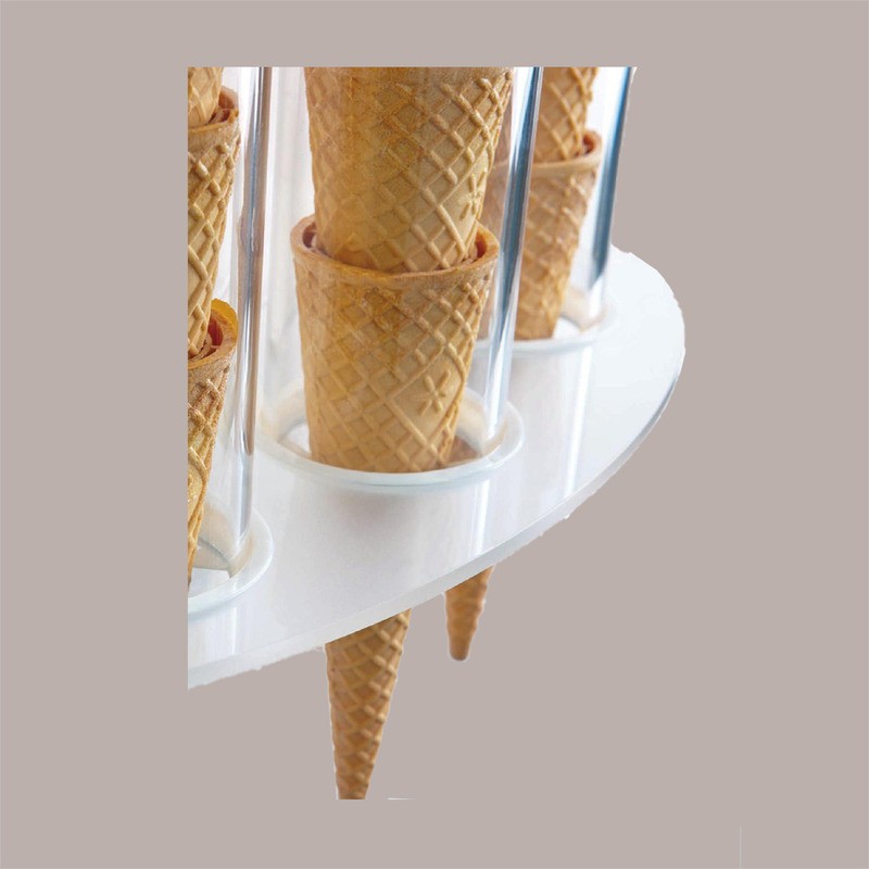 Porta Coni Cialde Piccolo Girevole 5 Fori in Plexiglass Base e Top Satinati [06d79460]