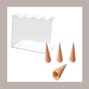 Porta Coni da Banco 4 Fori Dm 4 cm in Plexiglass Ideale per Gelaterie 27,5x15H20 cm [b5040314]