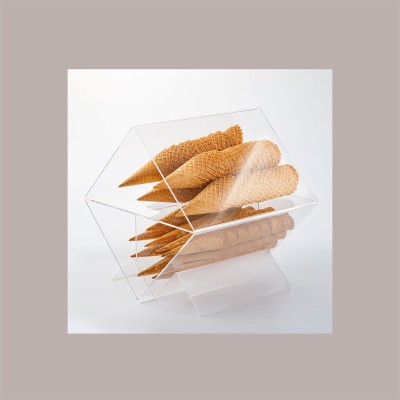Porta Coni con Divisorio Estraibile in Plaxiglass per Gelaterie 43x40H43 cm [6bf710fe]