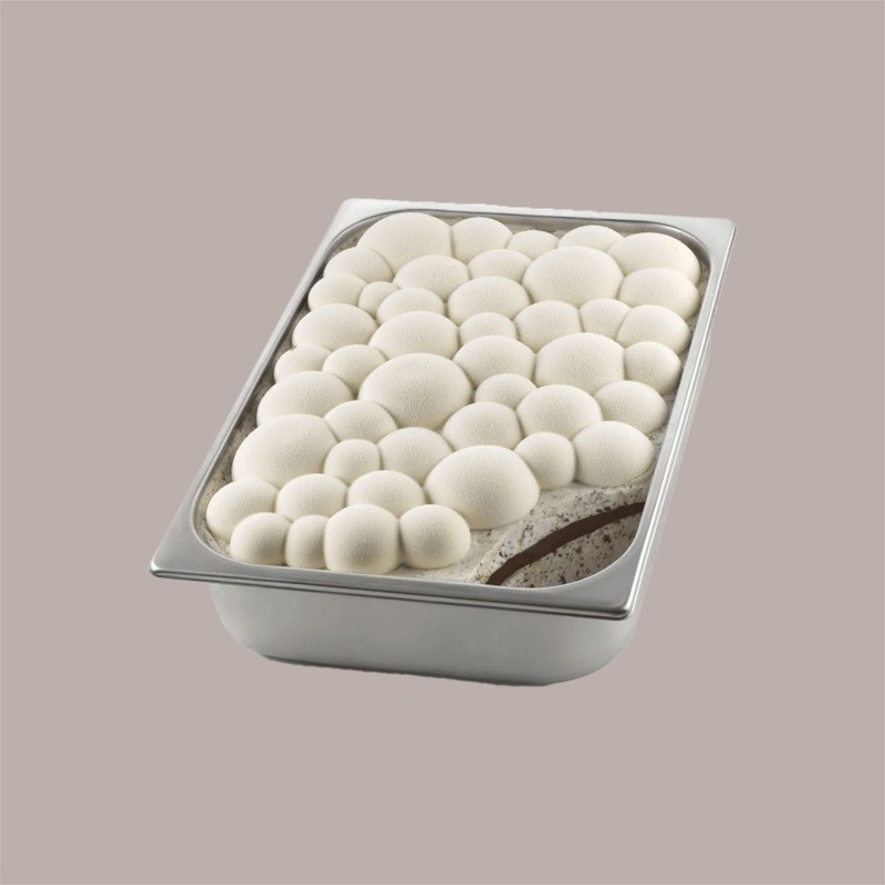 1 Pz Set 2 Stampi Bubble Gel in Silicone e Tapis Gel per Decorazione Vaschetta di Semifreddo [cbbf1015]