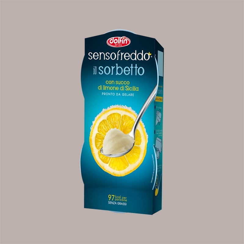 Sorbetto Gusto Limone di Sicilia Senso Freddo Pronta da Gelare DOLFIN 12 x 100 Ml (6 astucci da 2) [6b203f6e]