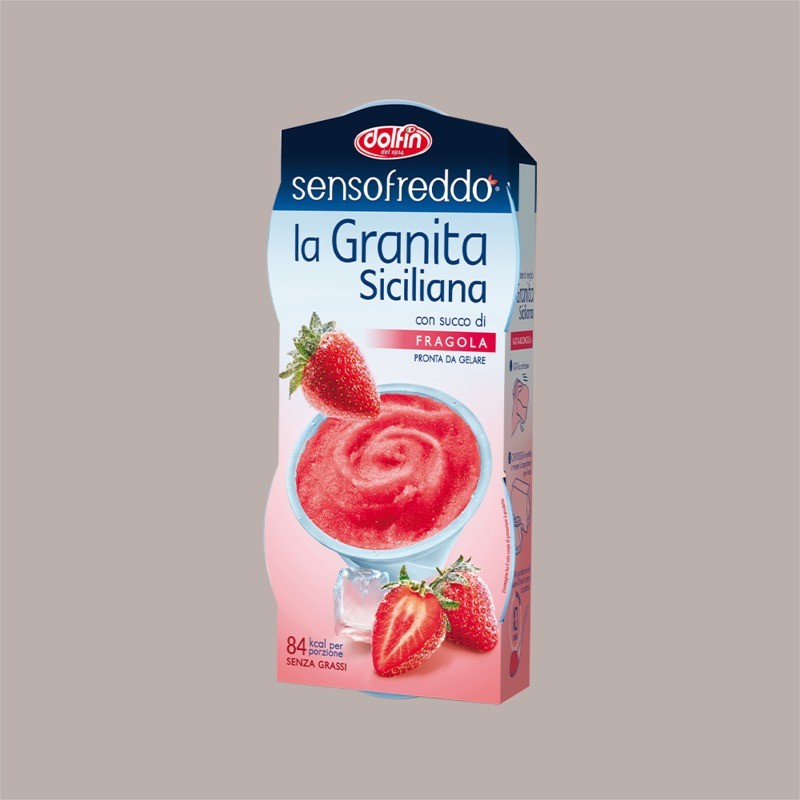 Granita Siciliana al Gusto Fragola Senso Freddo Pronta da Gelare Dolfin 12 x 100 Ml (6 astucci da 2) [36f40514]