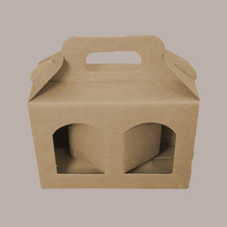 10 Pz Scatola Astuccio Porta 2 Vasetti Salse Creme in Cartoncino Avana 170x80H120mm [eb59e3a0]