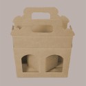 10 Pz Scatola Astuccio Porta 2 Vasetti Salse Creme in Cartoncino Avana 170x80H120mm [327fa0ad]